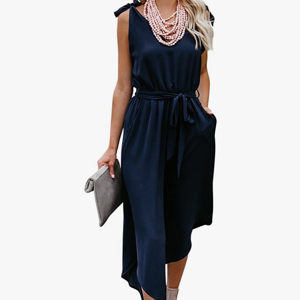BELONGSCI Women’s V Neck wide leg jumpsuit